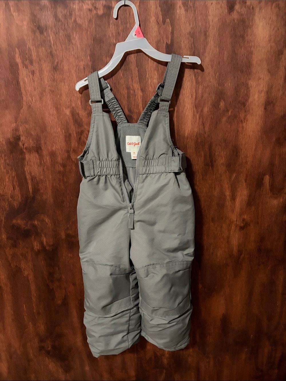 Cat & Jack Gray Kids Snow Overalls with Adjustable Straps